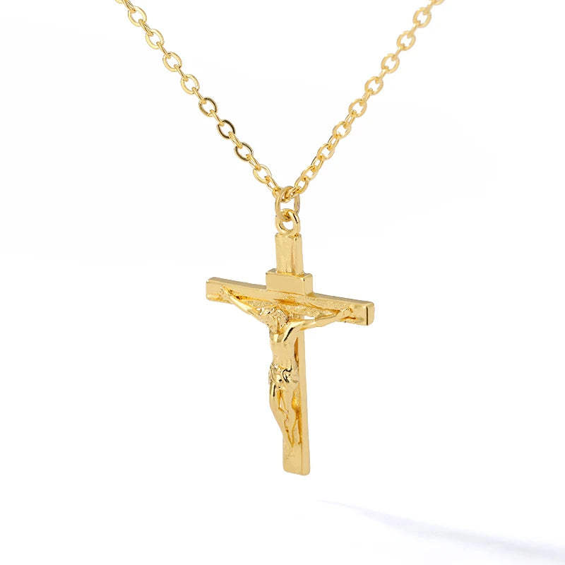 Stainless Steel Christian Cross Necklace for Men and Women - Jewelry for Prayer and Baptism Gifts