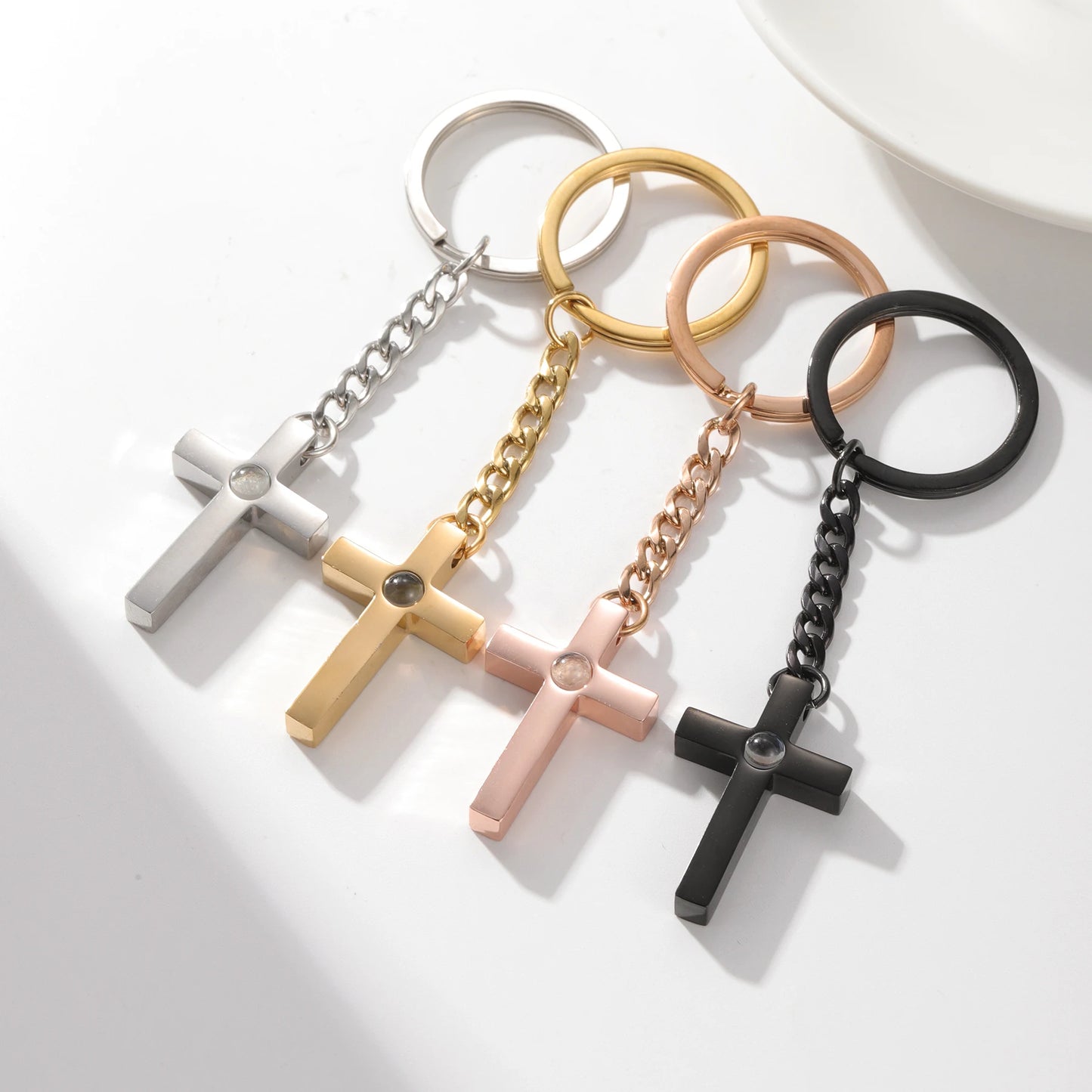 Customized Cross Projection Necklace Men Personality Memorial Gifts for Birthday Anniversary Best Gifts Men'S Jewelry
