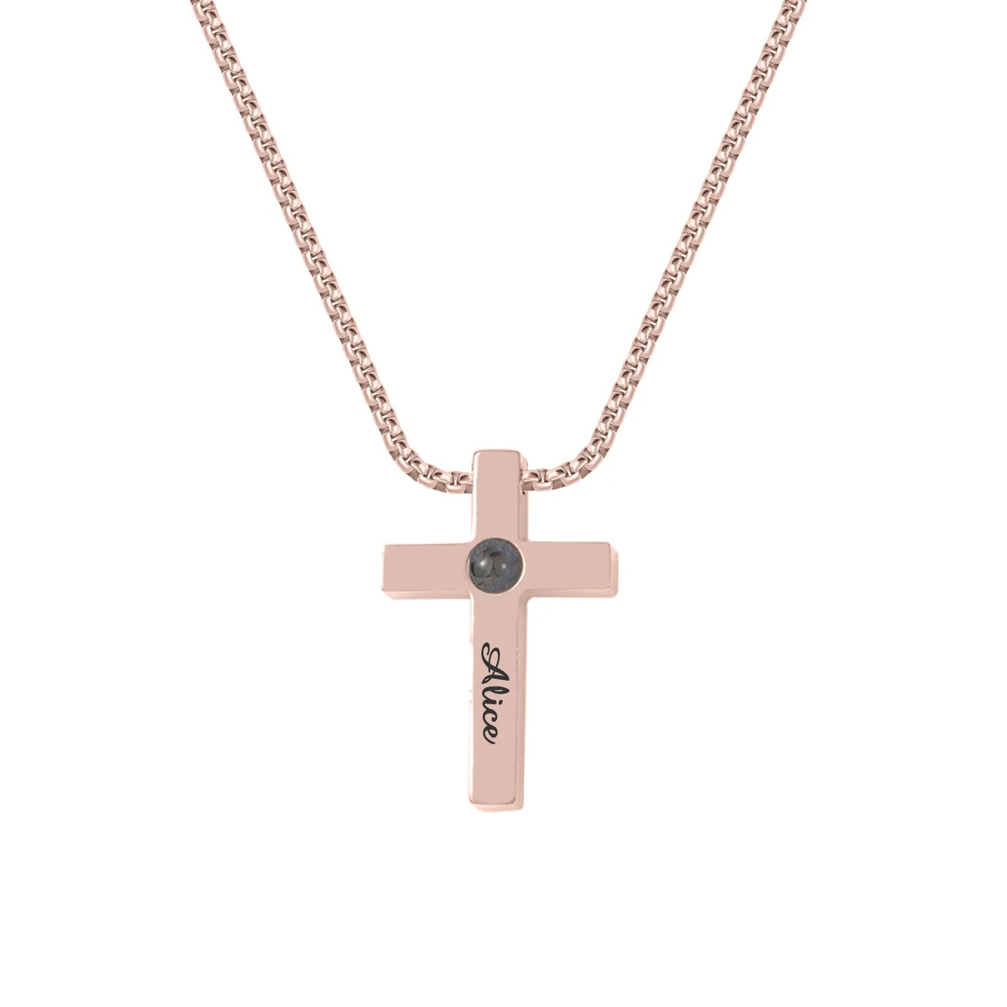 Customized Cross Projection Necklace Men Personality Memorial Gifts for Birthday Anniversary Best Gifts Men'S Jewelry