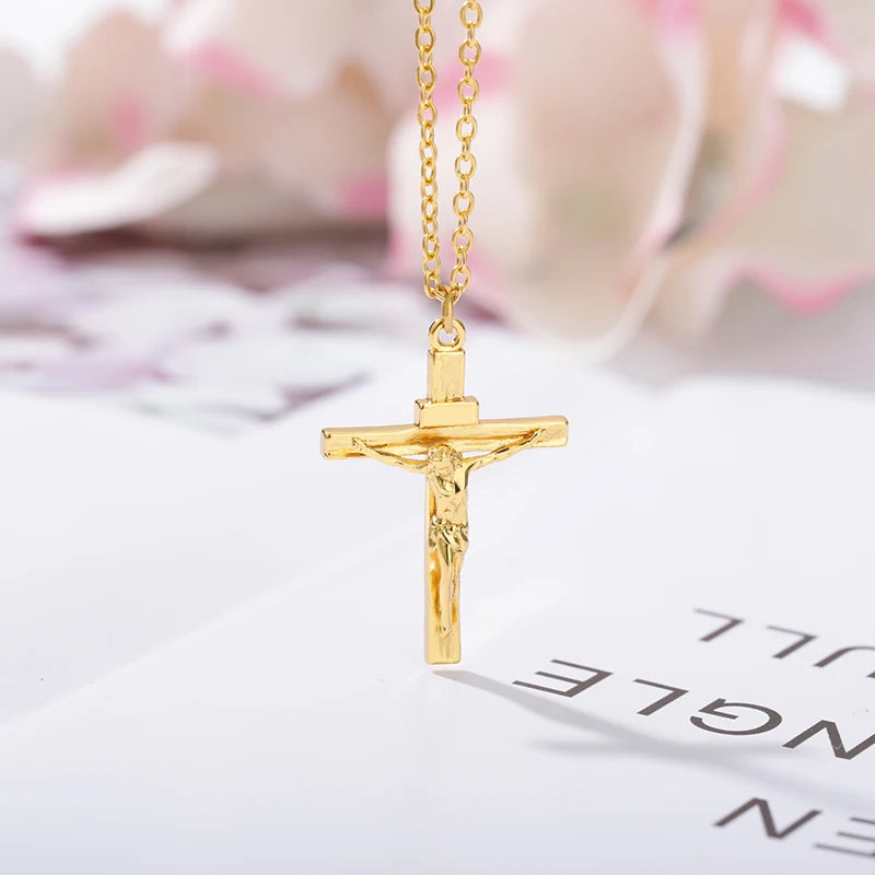 Stainless Steel Christian Cross Necklace for Men and Women - Jewelry for Prayer and Baptism Gifts