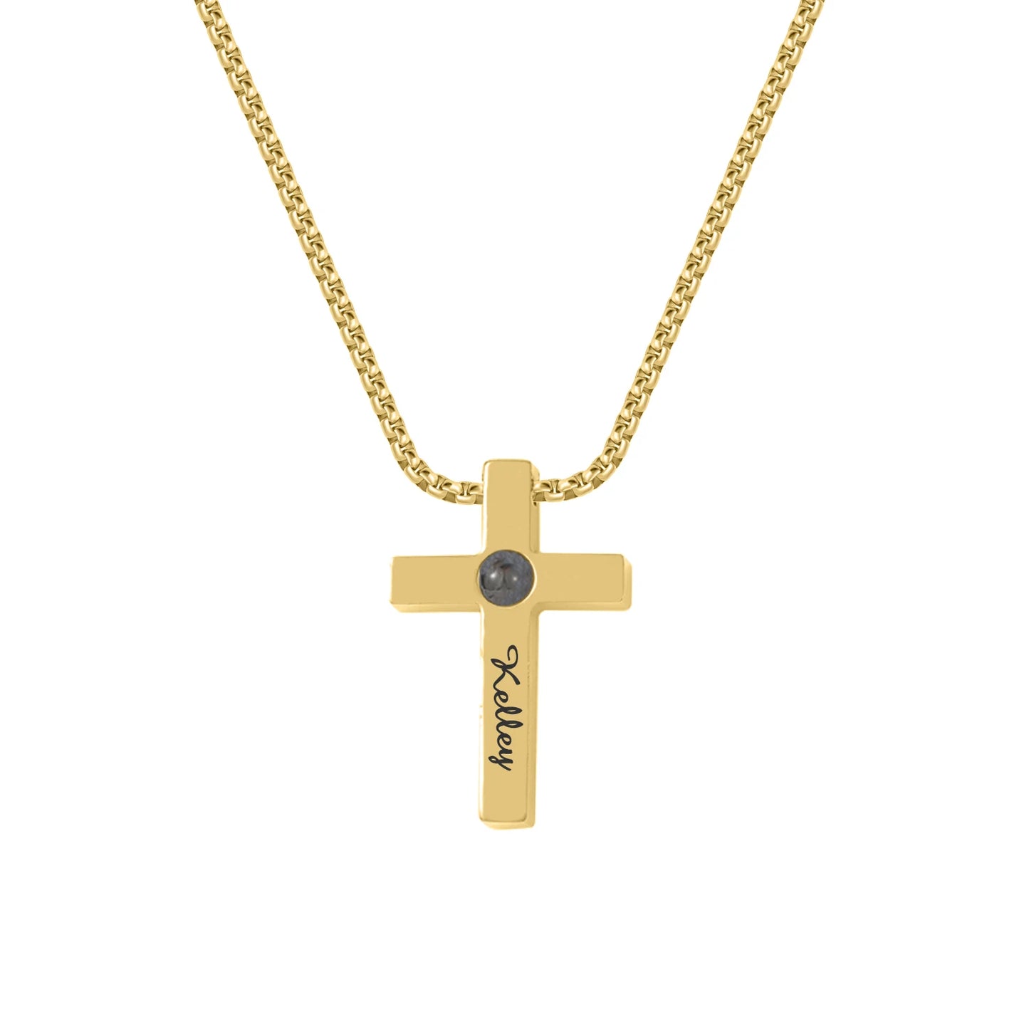 Customized Cross Projection Necklace Men Personality Memorial Gifts for Birthday Anniversary Best Gifts Men'S Jewelry